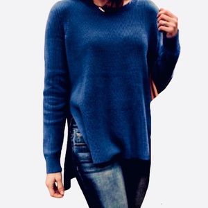 Crewneck Navy Cotton Fisherman Tunic Sweater size Small